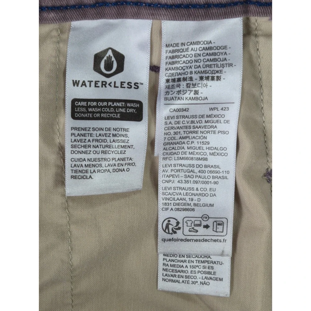 Levis XX Chino Standard Taper Pants Mens 34x30 Charcoal Grey Brown Twill Casual